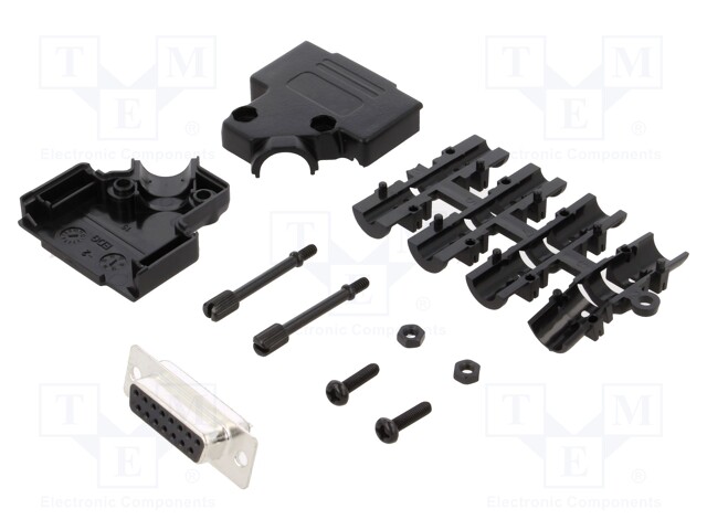 D-Sub; PIN: 15; plug; female; stamped and formed contacts