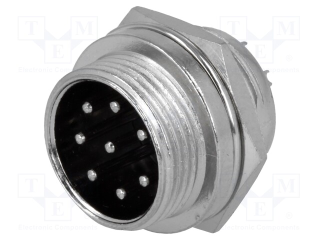 Socket; microphone; male; PIN: 8; for panel mounting