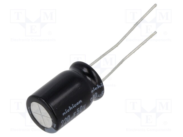ALUMINUM ELECTROLYTIC CAPACITOR, 220UF, 50V, 20%, RADIAL