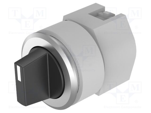 Switch: rotary; 30mm; Stabl.pos: 1; black/silver; none; IP65; Pos: 2
