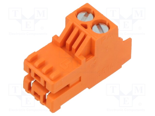 Connector: card edge; RAST 5; plug; female; straight; PIN: 2; 5mm