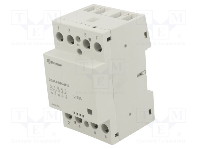 Contactor: 4-pole installation; 63A; 24VAC; 24VDC; NC x2 + NO x2