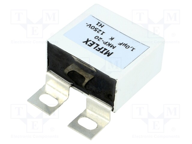 Capacitor: polypropylene; 1uF; ±10%; 38x42.5x21mm; 1.25kVDC