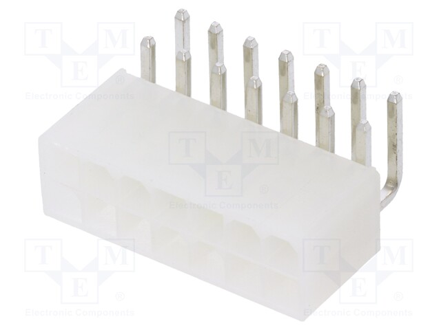 Socket; wire-board; male; N42G; 4.2mm; PIN: 14; THT; 600V; 9A; tinned