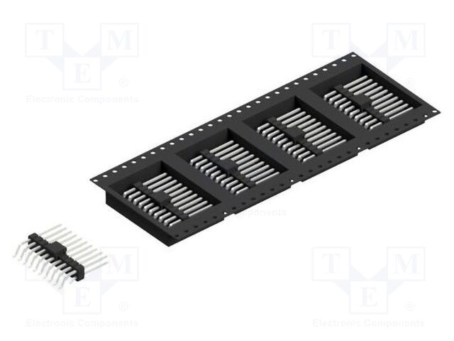 Connector: pin strips; pin header; male; PIN: 20; 2.54mm; SMT; 2x10