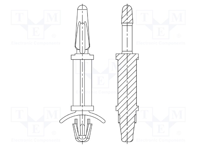 PCB distance; polyamide 66; L: 19.1mm; latch/latch; UL94V-2