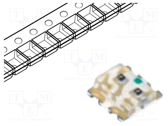 LED; SMD; 0606; red/green; 1.6x1.5x0.55mm; 130°; 2÷2.4/2÷2.4V; 20mA