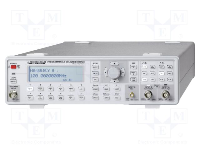 Meter: counter; LCD; f: 0÷3GHz; 50Ω,1MΩ; Attenuator: 1: 1,1: 10,1: 100