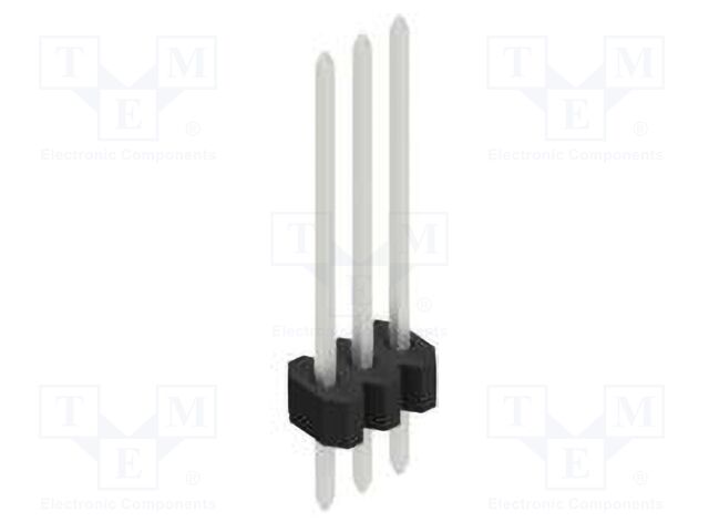 Connector: pin strips; pin header; male; PIN: 3; 1.27mm; THT; 1x3