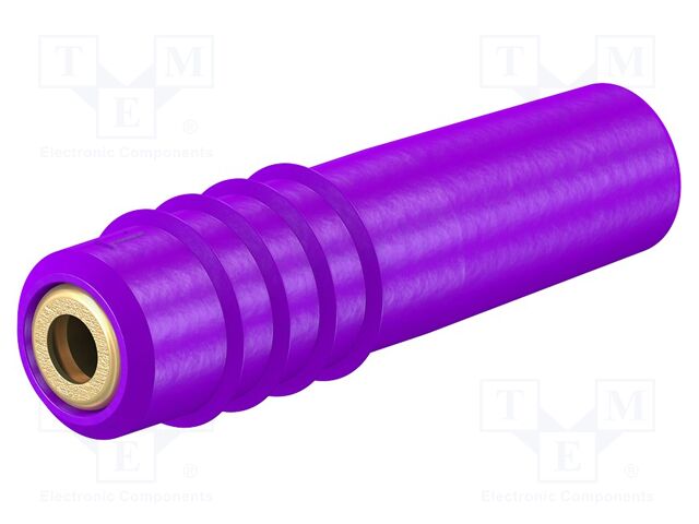 Connector: 1mm banana; socket; violet; 60VDC; 6A; soldered; 12mm