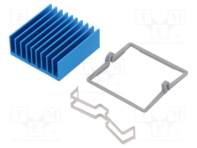Heatsink: extruded; grilled; blue; L: 32.5mm; W: 32.5mm; H: 12.5mm