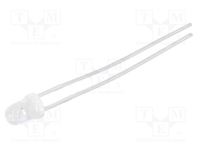 LED; 3mm; red; 140÷400mcd; 45°; Front: convex; Pitch: 2.54mm