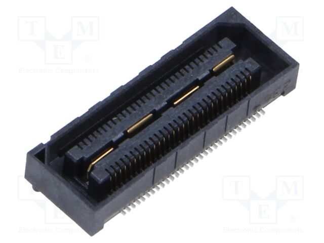 Mezzanine Connector, Ground Plane, Receptacle, 0.5 mm, 2 Rows, 60 Contacts, Surface Mount