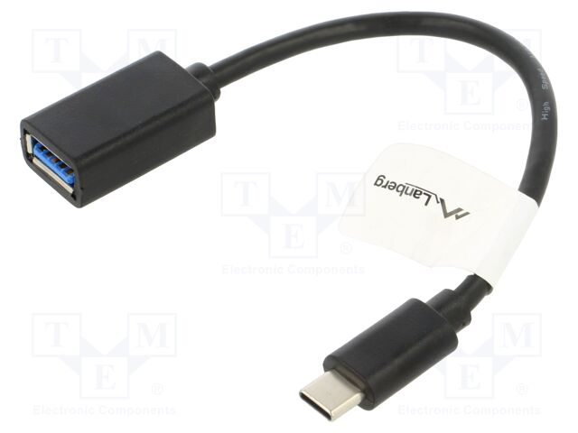 Adapter cable; USB 3.1; USB A socket,USB C plug; nickel plated