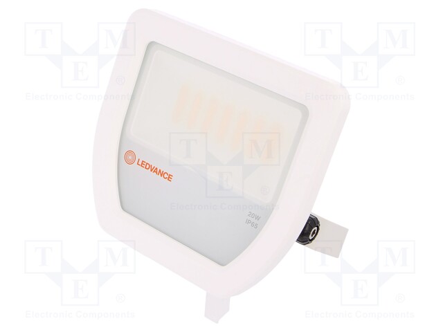 Lamp: LED flood light; 3000(typ)K; IP65; Body: white; 20W; Len: 1m