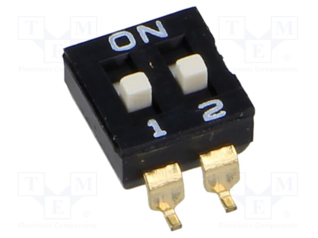 Switch: DIP-SWITCH; Poles number: 2; OFF-ON; 0.025A/24VDC; Pos: 2