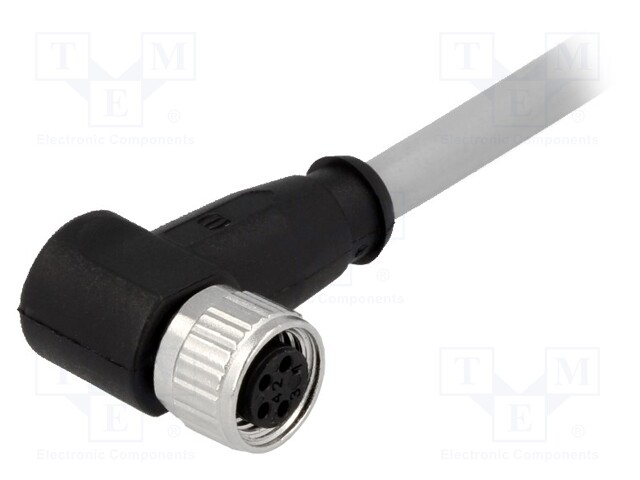 Connector: M8; female; PIN: 4; angled 90°; with lead; plug; 0.5m; PVC