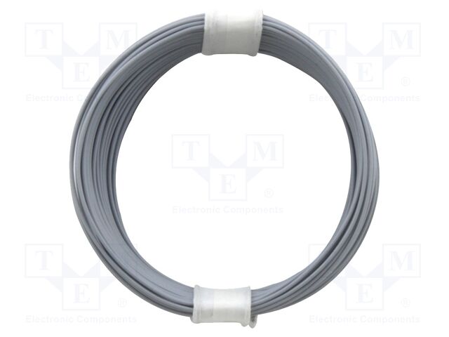 Wire; stranded; Cu; 1x0,04mm2; PVC; grey; 60V; -5÷85°C; 10m