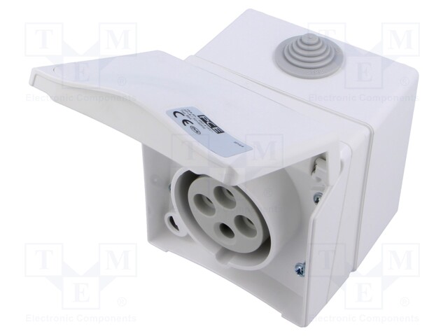 Connector: AC supply 3-phase; socket; female; 16A; 415VAC; IP44