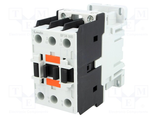 Contactor: 3-pole; NO x3; 24VDC; 38A; DIN; BF; screw terminals; 690V