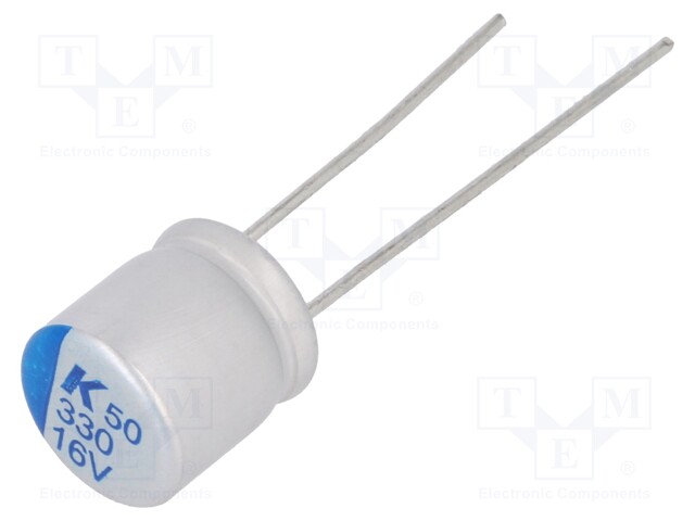 Capacitor: polymer; 330uF; 16VDC; ESR: 14mΩ; A750; THT; ±20%; 2000h