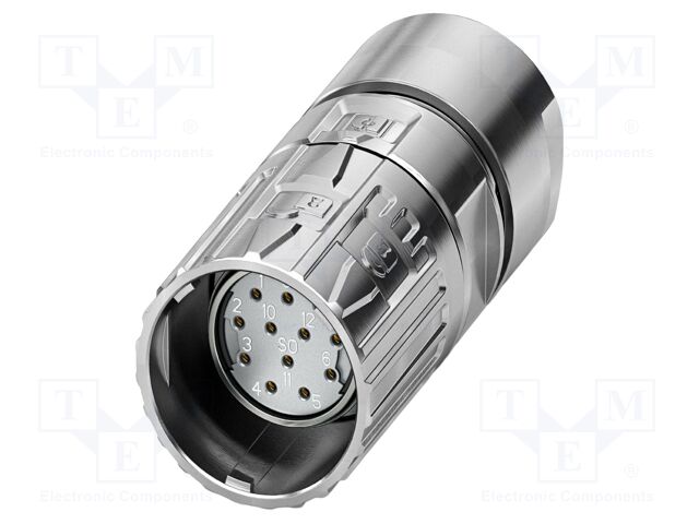 Connector: M23; plug; PIN: 17; soldering; straight; M23 PRO; 8A; 125V
