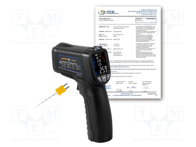Infrared thermometer; LCD 1,8"; -50÷550°C; Accur.(IR): ±3°C; IP20