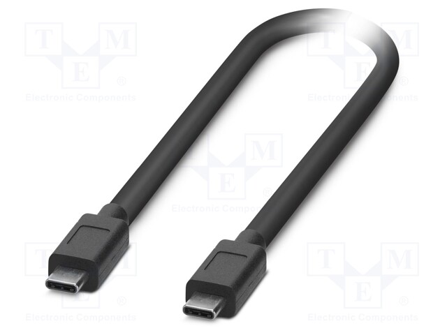 Cable; USB 3.2; USB C plug,both sides; 1m; black; Core: Cu; 10Gbps