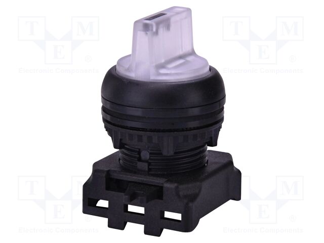 Switch: rotary; 22mm; white; IP65; E; Pos: 2; Ø22.5mm; -25÷65°C