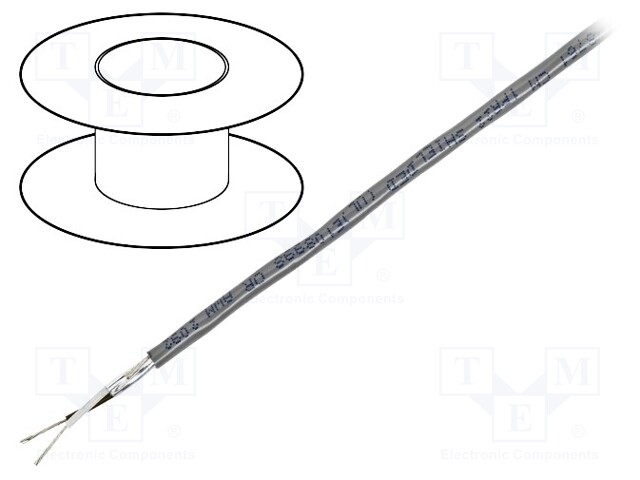 Wire; 1x2x22AWG; stranded; Cu; shielded,Al-PET foil; PVC; chrome