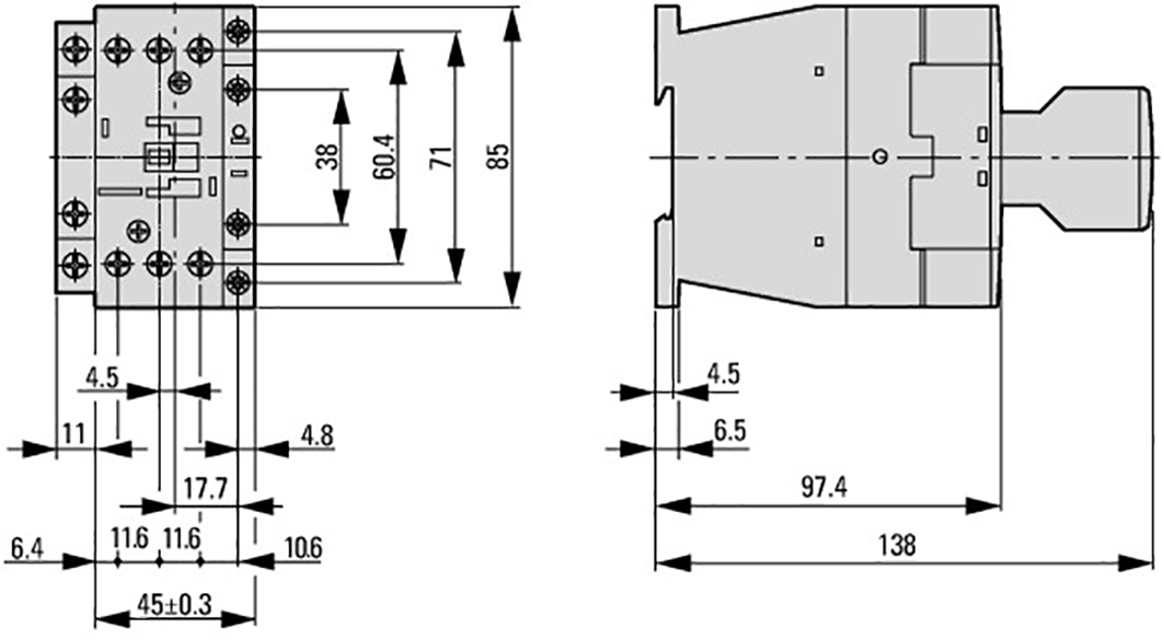 Contactor: 3-pole; NO x3; Auxiliary contacts: NC; 24VDC; 17A; 690V