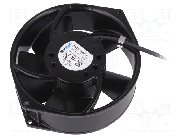 Fan: AC; axial; 230VAC; Ø150x55mm; 385m3/h; ball bearing; 2700rpm