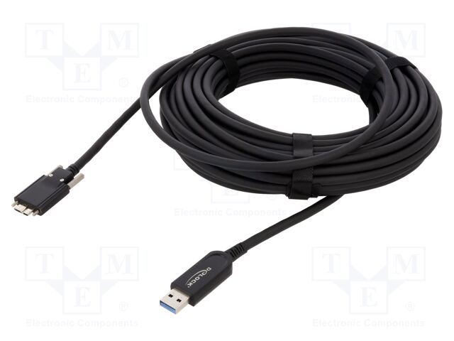 Cable; optical; USB A plug,USB B micro plug; 15m; black; 10Gbps