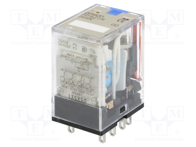 Relay: electromagnetic; 4PDT; Ucoil: 24VDC; 5A/220VAC; 5A/24VDC