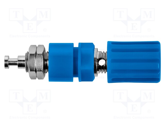 Socket; 4mm banana; 36A; 33VAC; 70VDC; blue; soldered; -20÷80°C