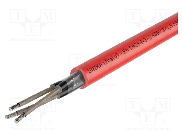 Wire: mains; UNIRAIL S 50264-3-2 600V MM FR; 2x4mm2; Colour: red