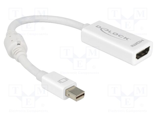 Adapter; HDMI socket,mini DisplayPort plug; 0.12m; white; white