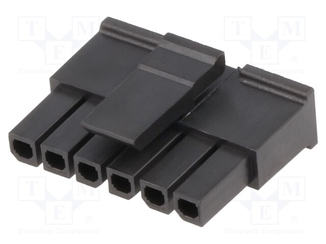 Plug; wire-board; female; Micro-Fit 3.0; 3mm; PIN: 6; w/o contacts