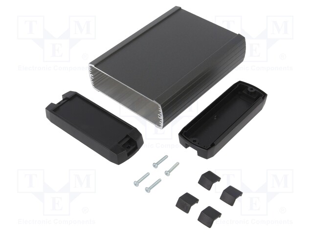 Enclosure: with panel; 50; X: 102mm; Y: 160mm; Z: 37mm; aluminium