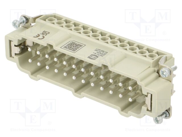 Connector: HDC; contact insert; male; 16A; 500V; Han E®; PIN: 24