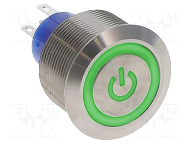 Switch: vandal resistant; SPDT; 3A/250VAC; IP67; ON-ON; green; 12V