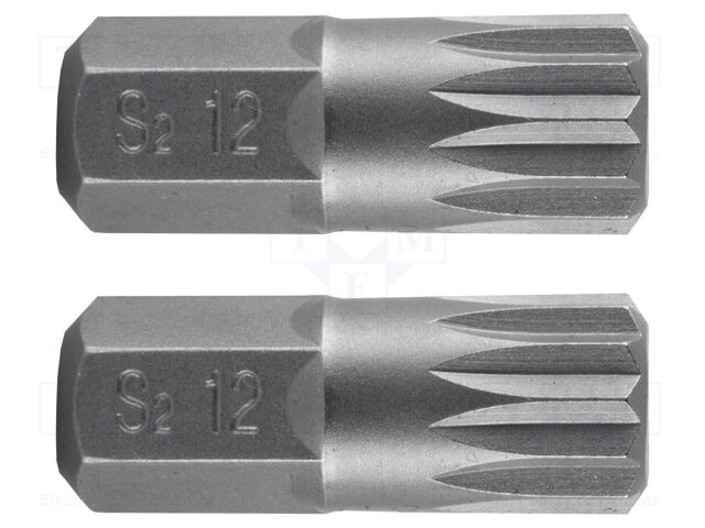 Screwdriver bit; spline (12-angles); XZN M12; Overall len: 30mm