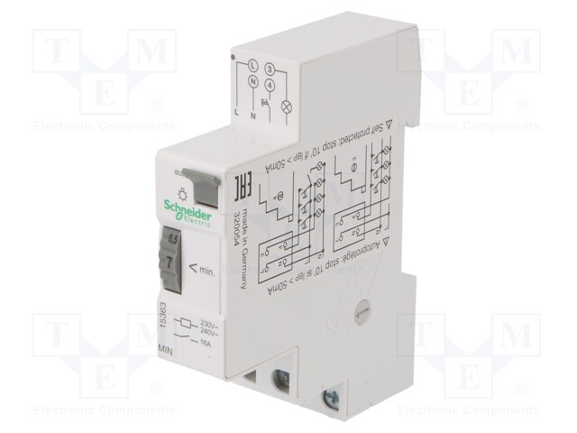 Timer; Range: 1÷7min; SPST-NO; 230VAC; DIN; OUT 1: 250VAC/16A; IP20