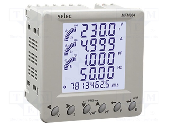 Power network meter; on panel; digital,mounting; Uin max: 300V