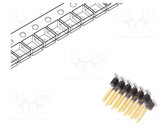 Pin header; pin strips; Minitek127; male; PIN: 12; vertical; 1.27mm