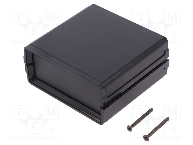 Enclosure: with panel; MINI CAB; X: 80mm; Y: 85mm; Z: 36mm; black