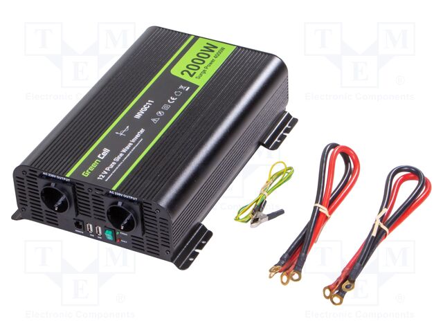 Converter: DC/AC; 2kW; Uout: 230VAC; Out: AC sockets 230V; 90%; 12V