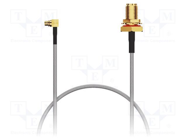 Cable; MMCX male,SMA female; brown; 40÷125°C; 0÷3GHz; 100mm; 50Ω