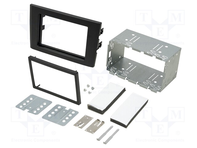 Radio mounting frame; Volvo; 2 DIN; black
