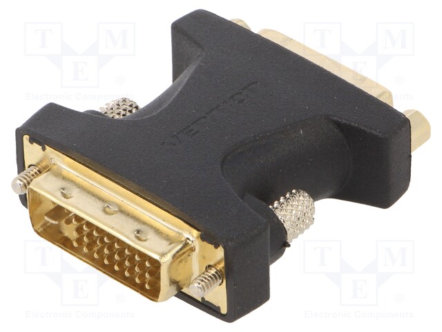 Adapter; DVI-I (24+5) socket,DVI-I (24+5) plug; Colour: black